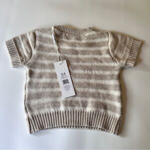 Stitch & Bean Baby Crewneck Sweater White Stripe Shorts Sweater Set Sz 3-6 NWT